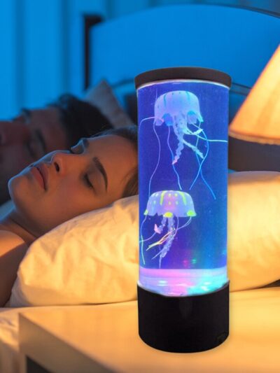 Jellyfish Water Tank Aquarium LED Lamp Color Changing Bedside Lava Night Light for Home Bedroom