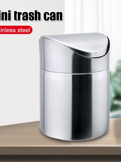 Stainless Steel Mini Trash With Swing Top Lid