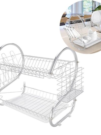 2 Tier S-Shaped Dish Drainer