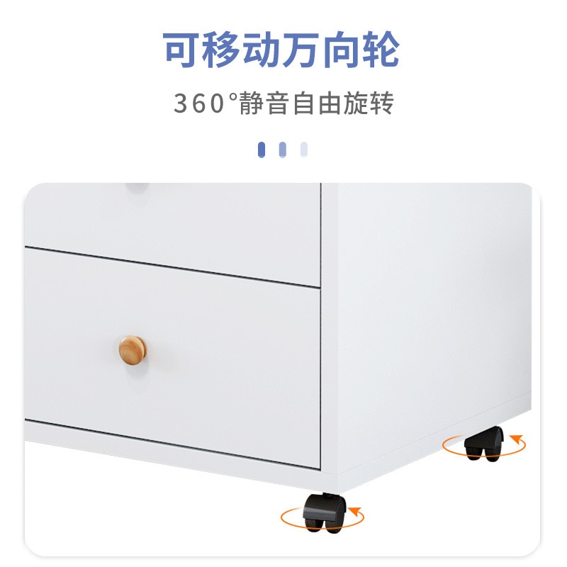Wooden office file cabinet mobile floor low storage data activity lock drawer - Image 9