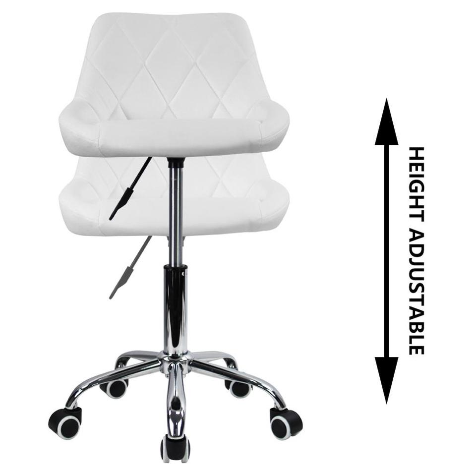 KKTONER Mid-Back Swivel Height Adjustable Computer Home Office Ergonomic Chair (White) - Image 6