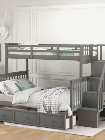 Twin-Over-Full Bunk Bed With Drawer Storage