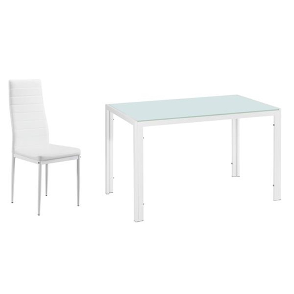 Tempered Glass & Iron Dinner Table - Image 3