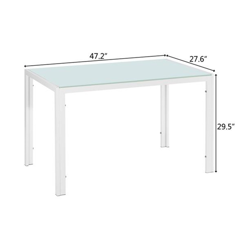 Tempered Glass & Iron Dinner Table - Image 4