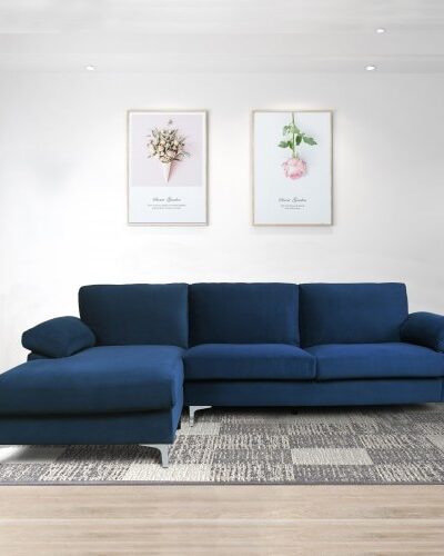Navy Blue Modern Sectional Sofa