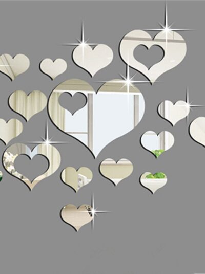 3D Acrylic Heart Mirror