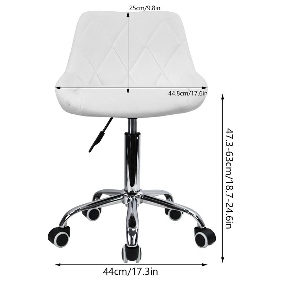 KKTONER Mid-Back Swivel Height Adjustable Computer Home Office Ergonomic Chair (White) - Image 3