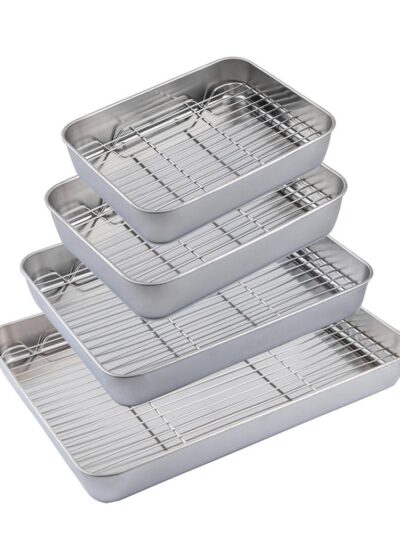 Stainless Steel Baking Tray with Removable Cooling Rack