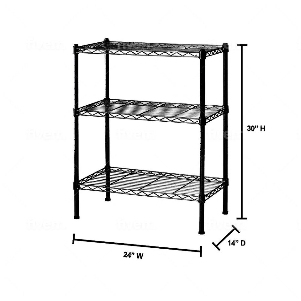 Easy Assembly 24"W X 14"D X 30"H 3-Shelf Shelving - Image 3