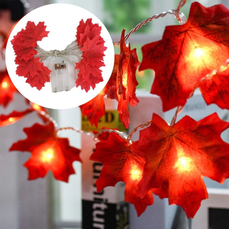 24 LED Rose Flower Tree Lights USB Table Lamp Fairy Maple Leaf Night Light - Image 4