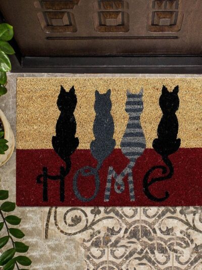 Lovely Welcome Doormat Entrance Mat Hallway Dog Cats Animal Print Anti-Slip