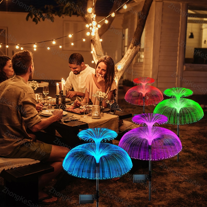 6/3/1Pcs Led 7Colors Solar Garden Lights Outdoor Waterproof Lawn Lights Fiber Optic - Image 6