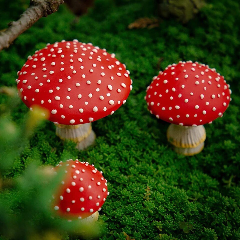 3PCS Fairy Garden Miniatures Mini Mushroom - Image 7