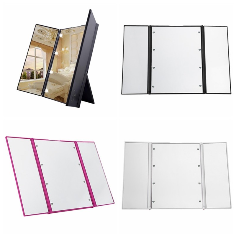 Triangular Stable Compact 3 Folding Makeup Mirrors - Image 5