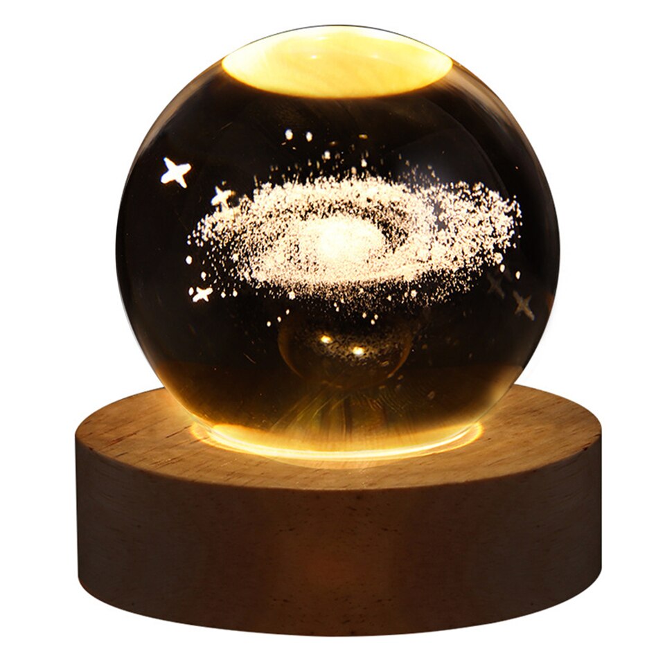 Unique Glowing Planetary GalaxyAstronaut Crystal Ball Night Lights USB Power Warm Bedside Light - Image 11