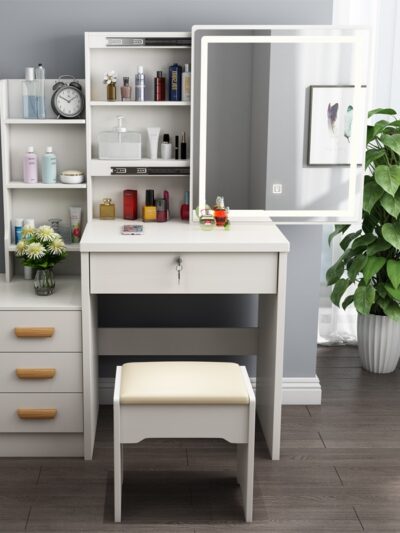 LED Dressing Table Storage Cabinet Integrated Dressers Bedroom Small Dressing Tables Modern Minimalist