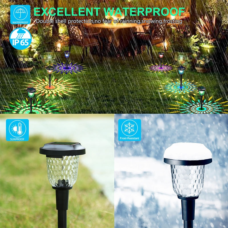 LED Solar Outdoor Lights Garden Lamp RGB Multi-Color Waterproof Solar Lights - Image 5