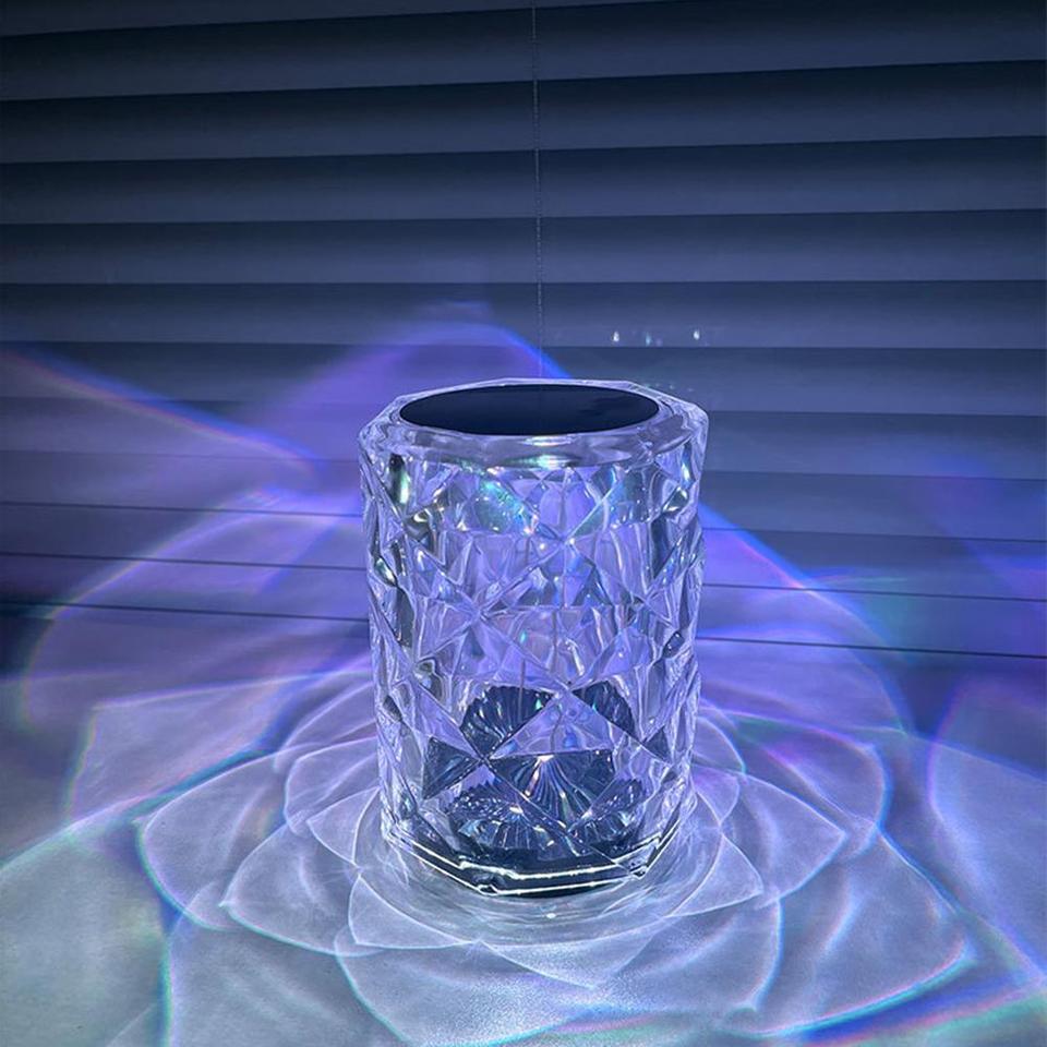 Dimmable LED Crystal Night Light Acrylic 3 Adjustable Brightness 3 Modes Crystal Diamond Table Lamp