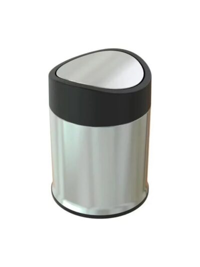 1.3 Gal / 5L Stainless Steel Bathroom Swing Top Garbage Kitchen Trash Can