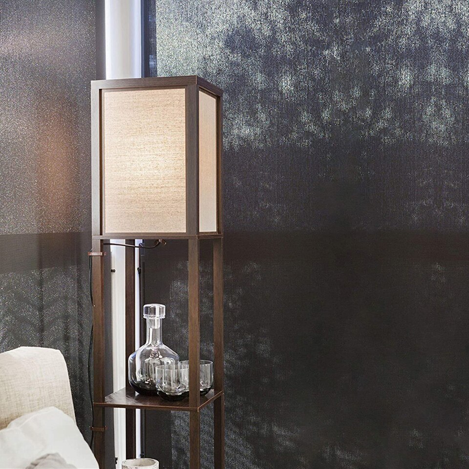 Modern LED Shelf Floor Lamp Skinny End Table Nightstand for Bedroom Standing Accent Light Attached - Image 6