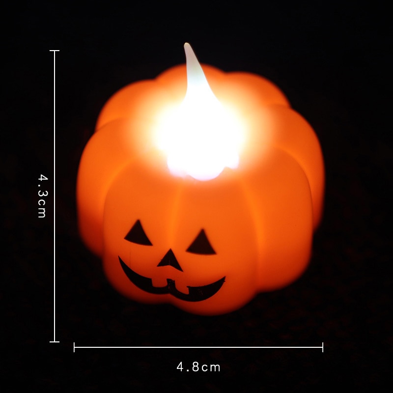 Halloween Pumpkin Candle Light Halloween Party Supplies LED Light Lantern Lamp Ornaments Props H - Image 6