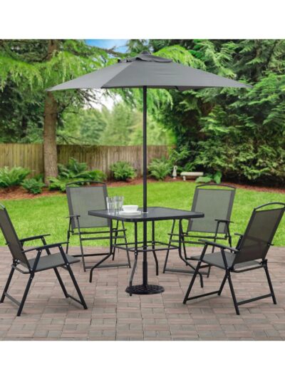 Mainstays Albany Lane 6 Piece Outdoor Patio Dining Set, Grey