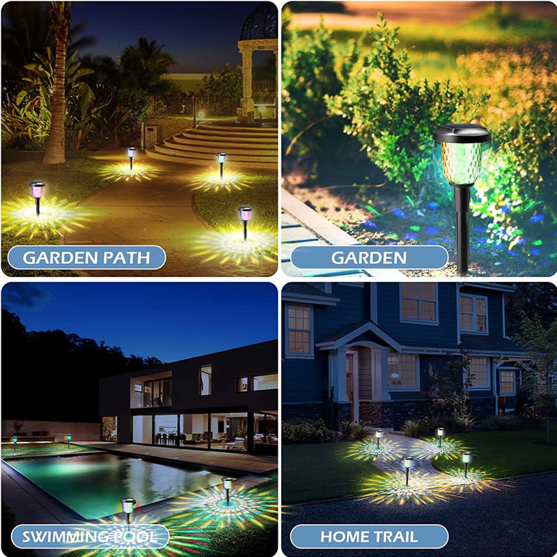 LED Solar Outdoor Lights Garden Lamp RGB Multi-Color Waterproof Solar Lights - Image 4