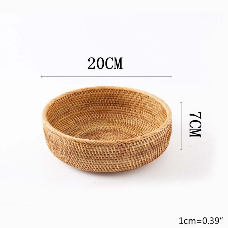 Hand-woven Rattan Wicker Basket Fruit Tea Snack Bread Cosmetic Rectangular Storage Box Household Kitchen Supplies - Image 12