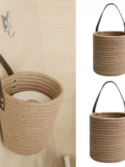 2pcs Natural Cotton Rope Hanging  Jute Wicker Basket For Plants or whatever you fancy