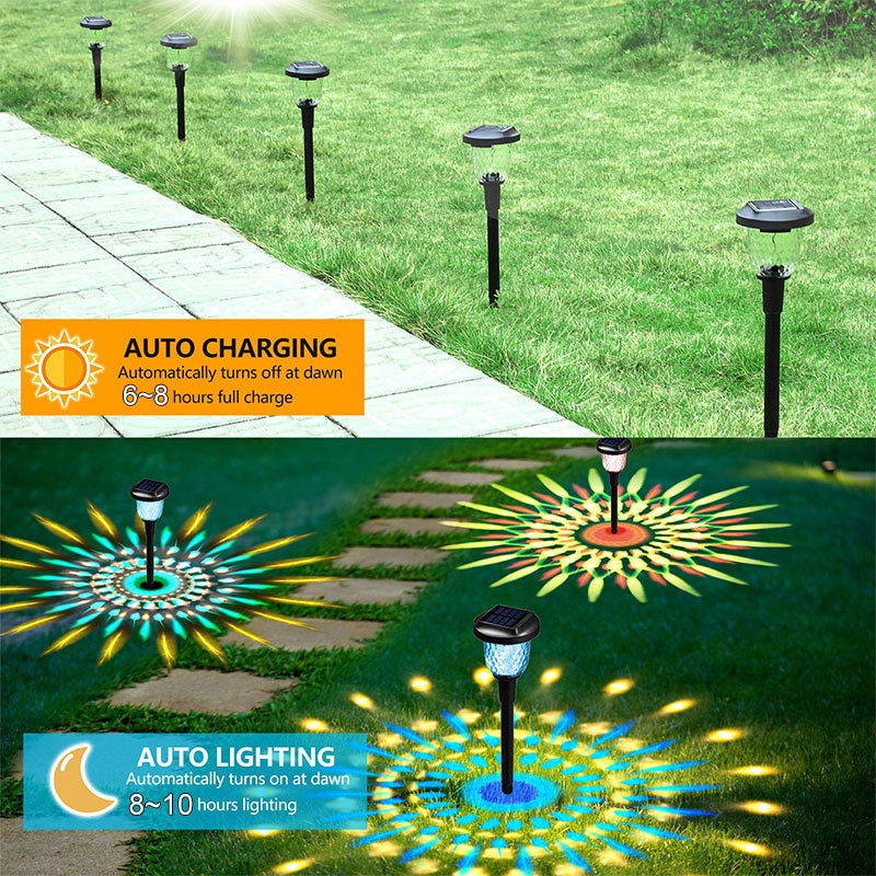 LED Solar Outdoor Lights Garden Lamp RGB Multi-Color Waterproof Solar Lights - Image 3