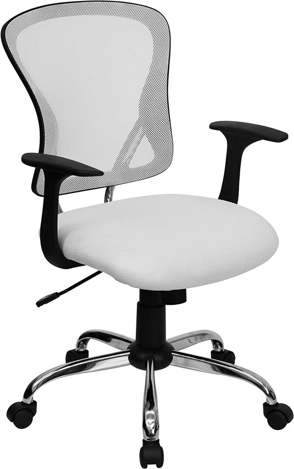 Flash Furniture Mid-Back Burgundy Mesh Swivel Task Office Chair with Chrome Base and Arms - Image 3