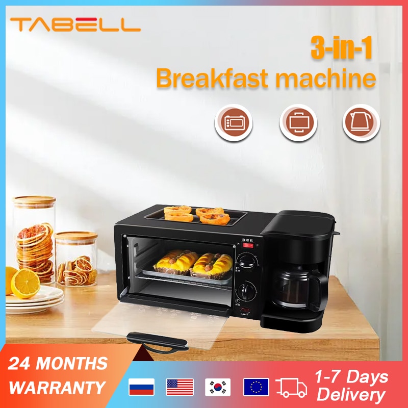 TABELL 3 in 1 Breakfast Machine Bread Maker Toaster Electric Mini Oven Hot Dog Machine Kitchen
