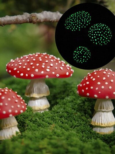 3PCS Fairy Garden Miniatures Mini Mushroom