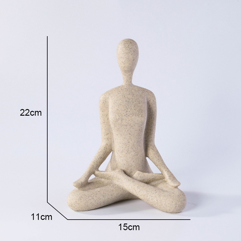 Nordic Simple Yoga Figure Statue Resin Figurine Office - Image 13