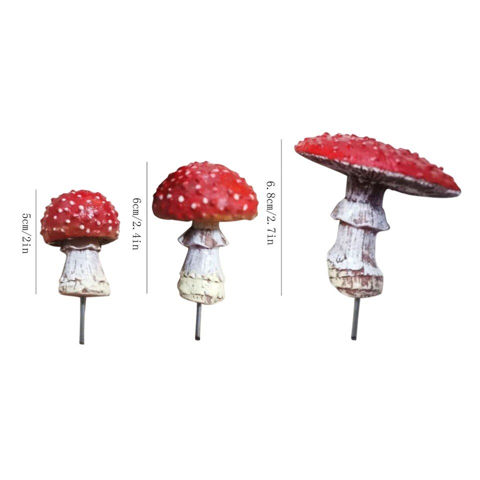 3PCS Fairy Garden Miniatures Mini Mushroom - Image 4