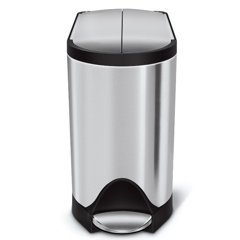 2.6 gal Stainless Steel Butterfly Bathroom Step Trash Can, Brushed - Image 5