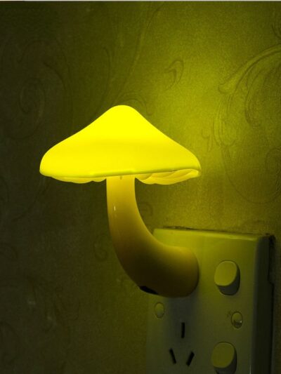 EU US Plug LED Night Light Mushroom Wall Socket Lights Lamp for Bedroom Home Decoration