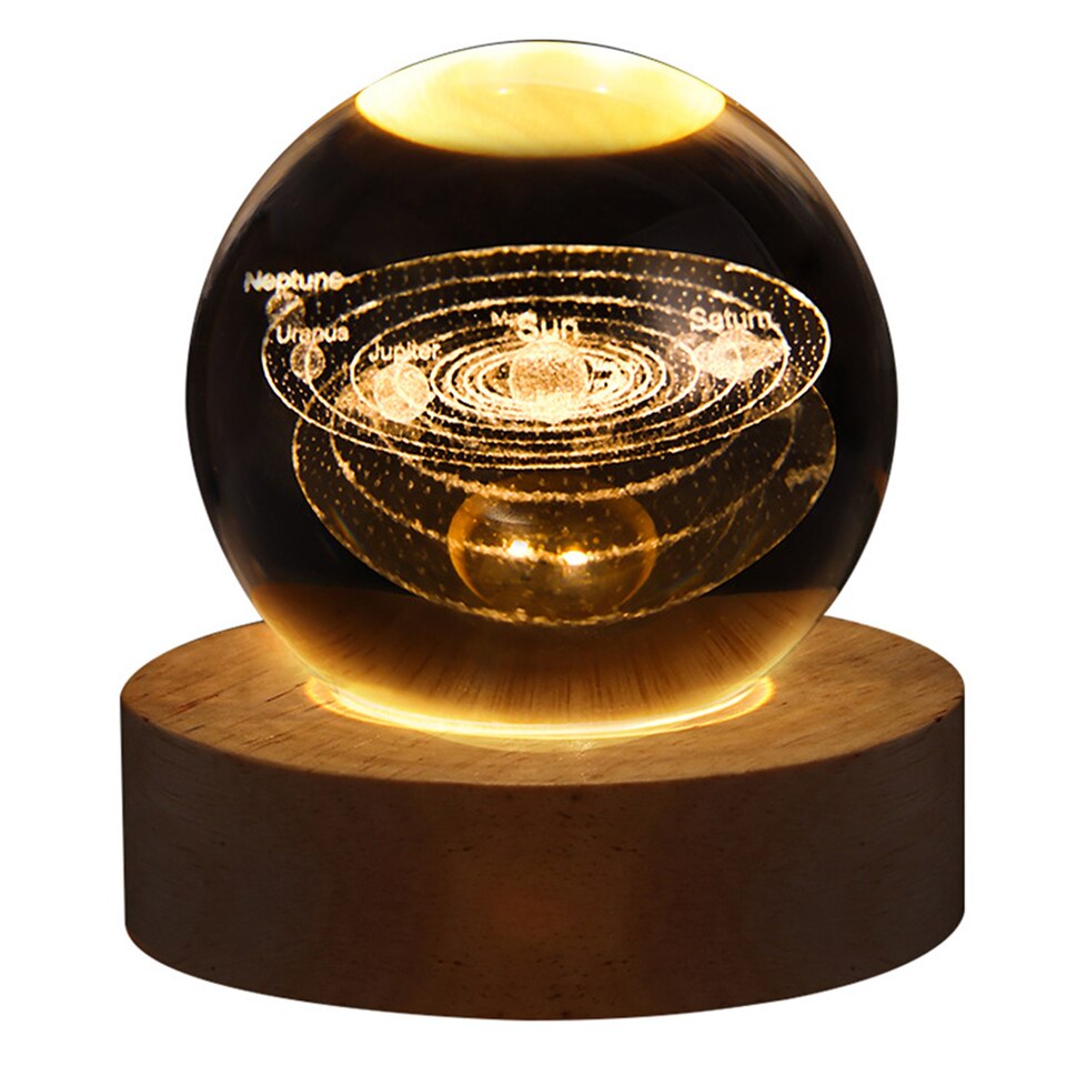 Unique Glowing Planetary GalaxyAstronaut Crystal Ball Night Lights USB Power Warm Bedside Light - Image 4