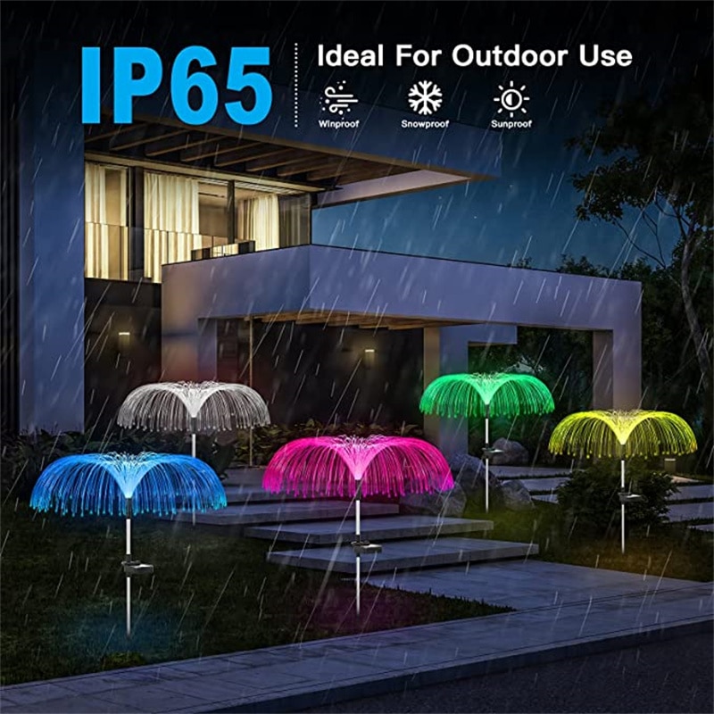 6/3/1Pcs Led 7Colors Solar Garden Lights Outdoor Waterproof Lawn Lights Fiber Optic - Image 2