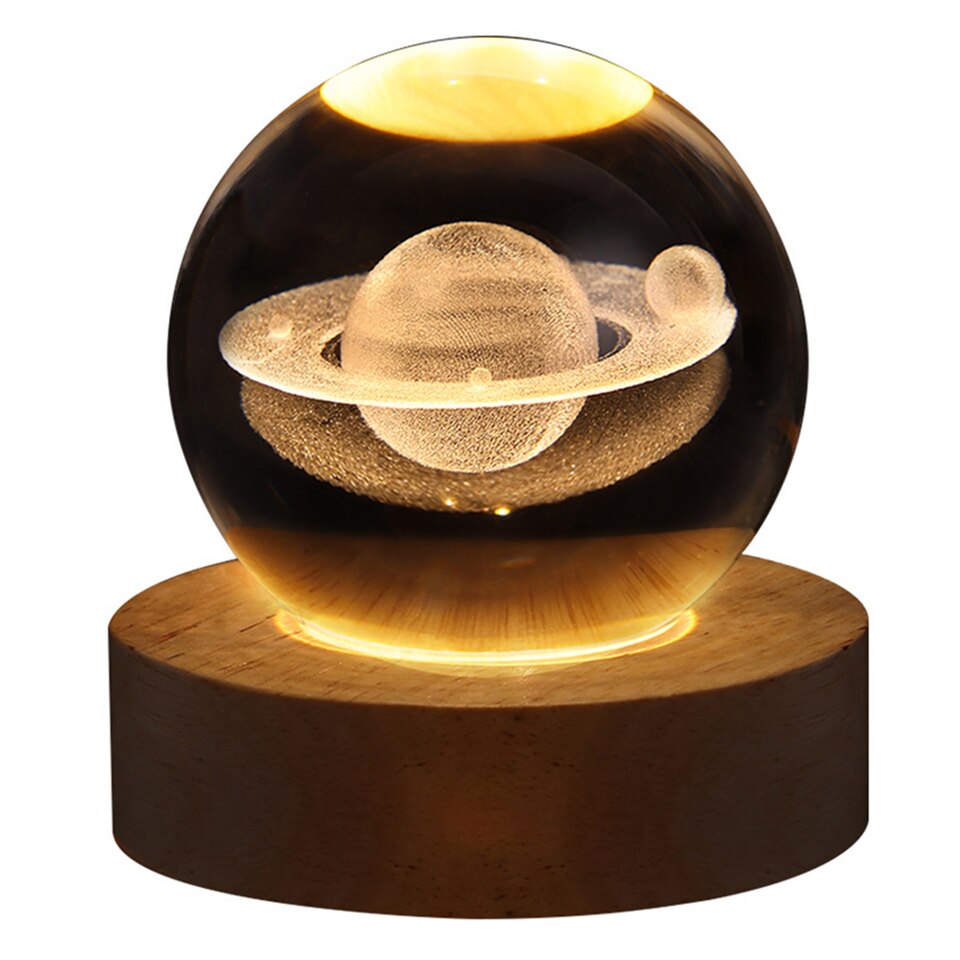 Unique Glowing Planetary GalaxyAstronaut Crystal Ball Night Lights USB Power Warm Bedside Light - Image 12