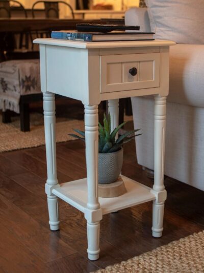 Simplify 1-Drawer Wood Accent Table, Multiple Finishes Sofa Tray Table Sofa Side Table