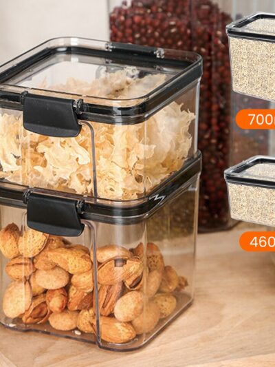 Airtight Food Storage Container with Lids Clear Plastic Dry Food Canisters