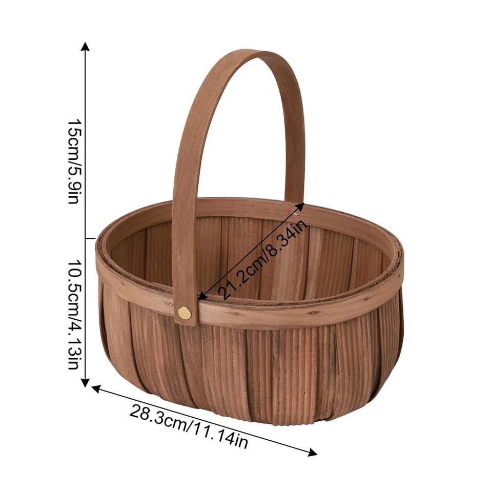 Desktop Storage Basket Fruit Vegetable Basket Bread Basket Hand Woven Bamboo - Image 8