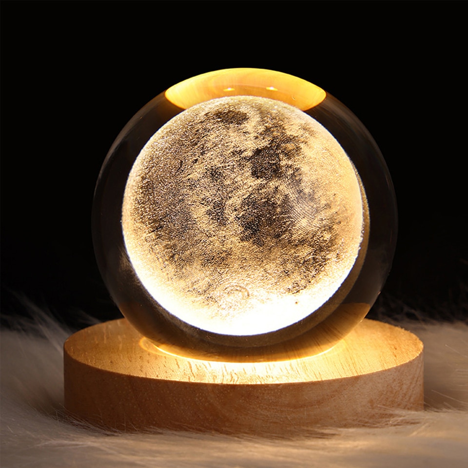 Unique Glowing Planetary GalaxyAstronaut Crystal Ball Night Lights USB Power Warm Bedside Light - Image 6