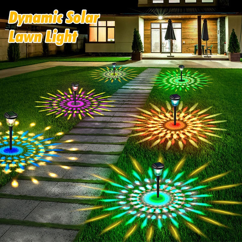 LED Solar Outdoor Lights Garden Lamp RGB Multi-Color Waterproof Solar Lights