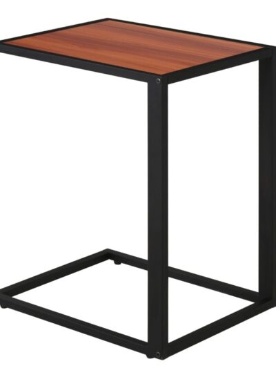 C-Shaped Side Table, Sofa End Table with Metal Frame,