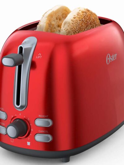 Fast shipping 2-Slice Toaster, Candy Apple Red kitchen bread grill Toasting Machine