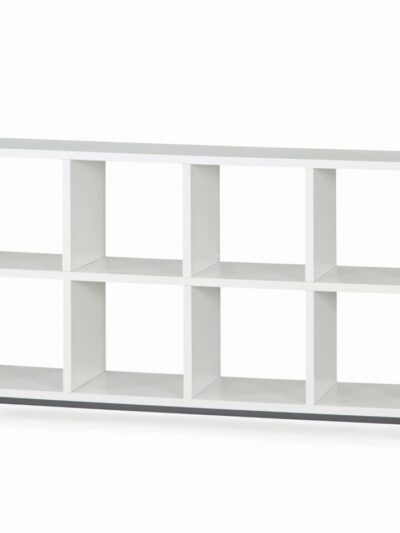 8-Cube Organizer with Metal Base, White Bookshelves