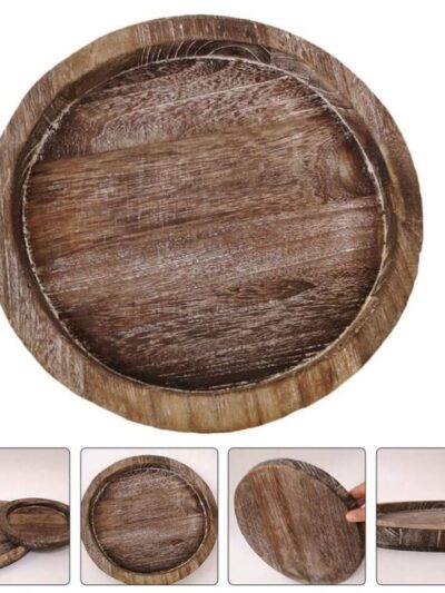 Rustic Wooden Tray Candle Holder Multi-purpose Tray Lightweight