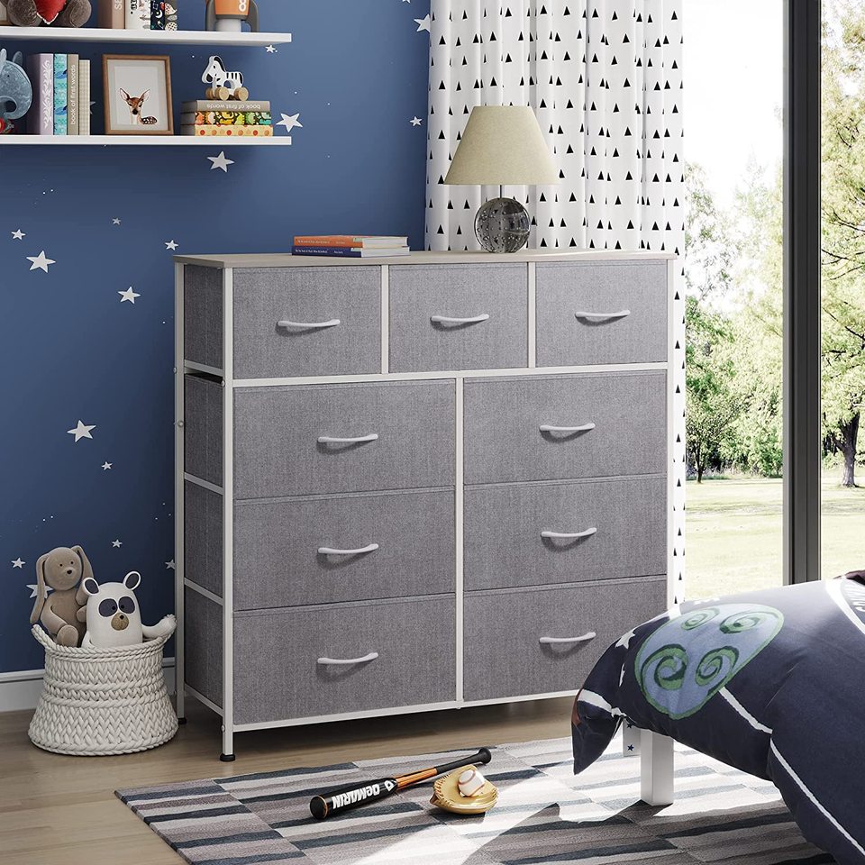9 drawer dresser, fabric storage tower in bedroom, corridor, nursery and wardrobe - Image 9